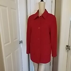 Kenneth Cole Women's Vibrant Red Pea Coat